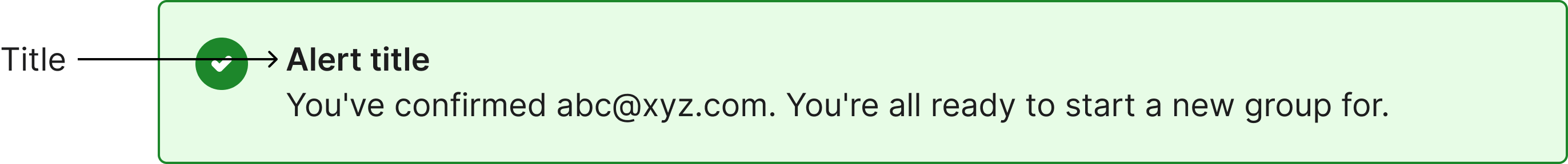 Alert with a bold title above the body text