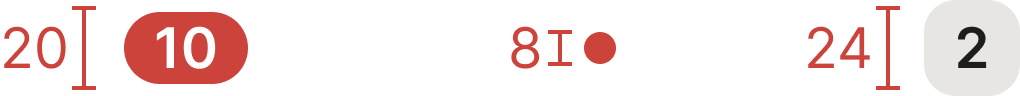 Notification badge specifications: number badge 20 px tall, dot badge 8 px, muted badge 24 px