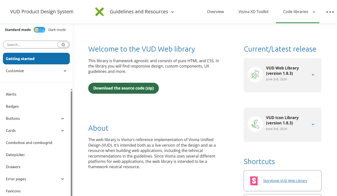 VUD web library Legacy